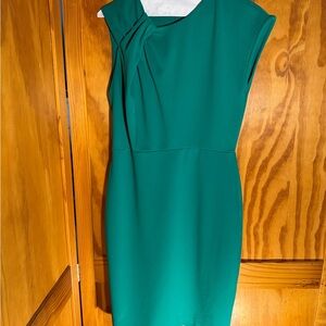 Calvin Klein Green Dress Knot Bodice Detail Dress Size 6